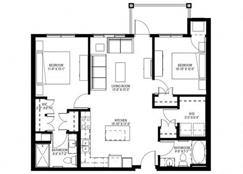 2 Bedroom Floor Plan